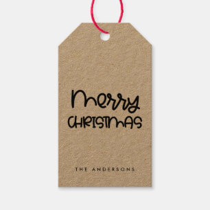 Etiqueta Para Presente Escrito bonito - Coroa de Natal Merry