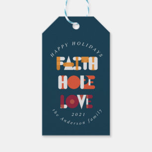 Etiqueta Para Presente escritura colorida moderna monograma de feriados f