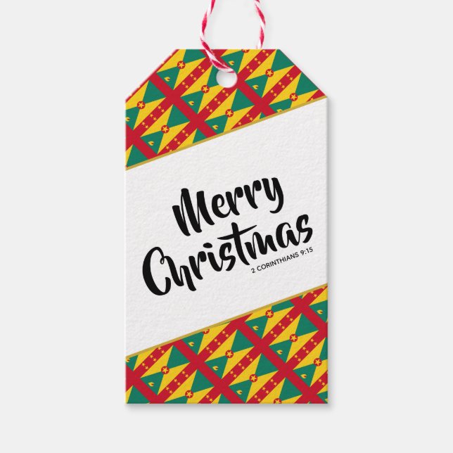 Etiqueta Para Presente Escritura de Natal Personalizada de GRENADA (Frente)