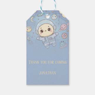 Etiqueta Para Presente Espaço Kawaii Fofo - Astronauta e Lua Sorridente