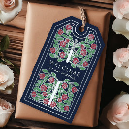 Etiqueta Para Presente Espada Real Medieval Prata Azul Casamento Bem-vind