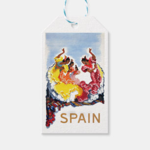 Etiqueta Para Presente Espanha Vintage Poster de viagens de Dançarinos Fl