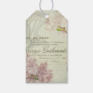 Etiqueta Para Presente Espartilho gasto do chique das flores do roteiro