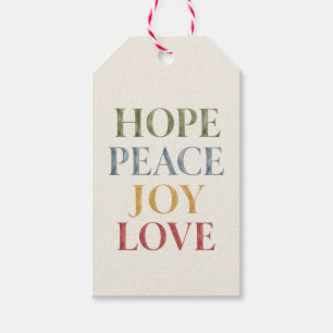Etiqueta Para Presente Esperança Paz Alegria Amor Aquarela Natal