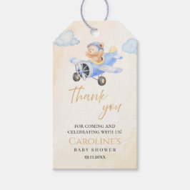 Etiqueta Para Presente Esperar um Urso de Teddy no Avião Obrigado