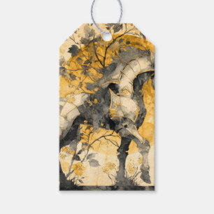 Etiqueta Para Presente Espírito Botânico Vintage Cavalo Branco Flores Vin