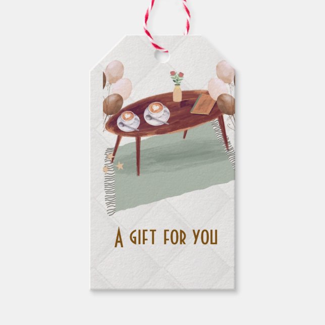 Etiqueta Para Presente Espresso e Balões (Frente)