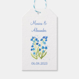 Etiqueta Para Presente Esqueça-me não Festa de casamento Floral Azul