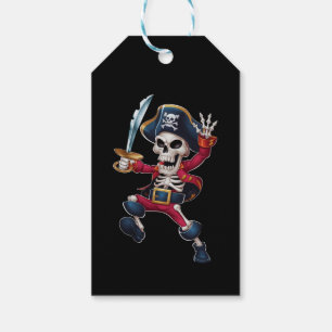 Etiqueta Para Presente Esqueleto Dabbing Pirata Halloween Crianças Jolly 