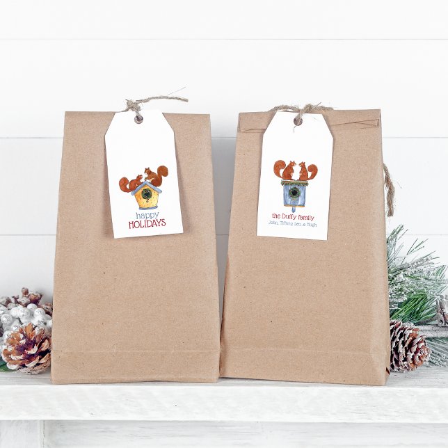 Etiqueta Para Presente Esquilos de férias dos vizinhos (Criador carregado)