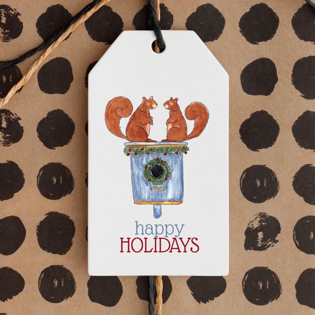 Etiqueta Para Presente Esquilos de férias dos vizinhos (Criador carregado)