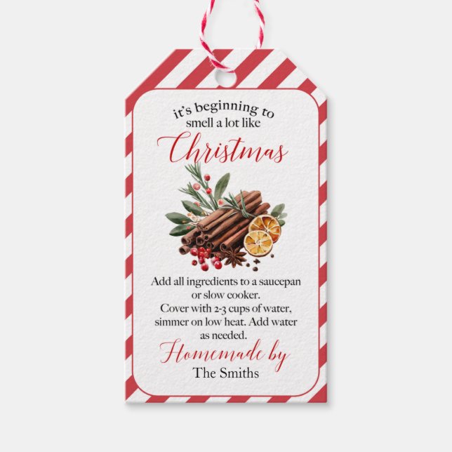 Etiqueta Para Presente Está começando a cheirar como Potpourri de Natal (Frente)