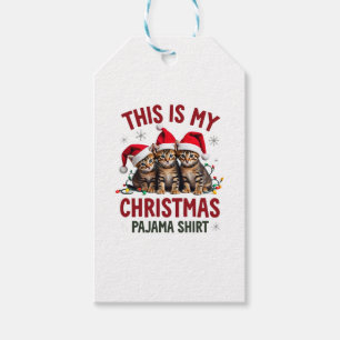 Etiqueta Para Presente Esta é Minha Camisa de Pijama de Natal Gato Amante