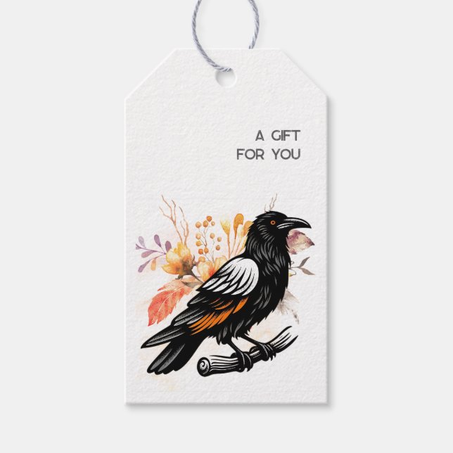 Etiqueta Para Presente Estética Goth Raven Dark (Frente)