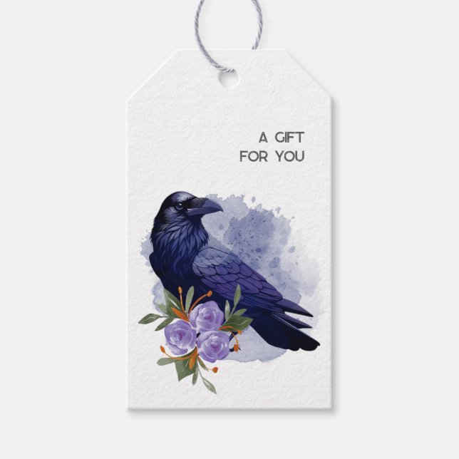 Etiqueta Para Presente Estética Goth Raven Dark (Frente)
