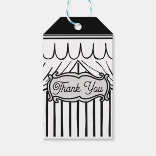 Etiqueta Para Presente Estilo de banda desenhada 2D Obrigado