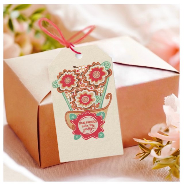 Etiqueta Para Presente Estilo de Design Floral Único (Criador carregado)