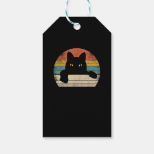Etiqueta Para Presente Estilo de Retrorização de Gato Preto - Presente de