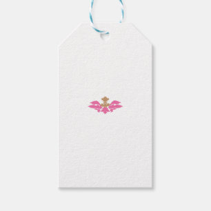Etiqueta Para Presente Estilo Decorativo, Rosa Quente, Latão Antiquado