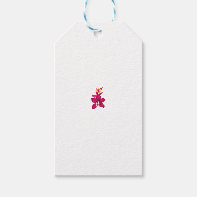 Etiqueta Para Presente Estilo Floral, ArtyClick Carmesim, Dourado Claro (Frente)