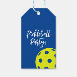 Etiqueta Para Presente Estilo Retro Neon Blue Themed Pickleball Birday