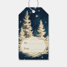 Estrela de Natal Vintage Floresta de Inverno Estre