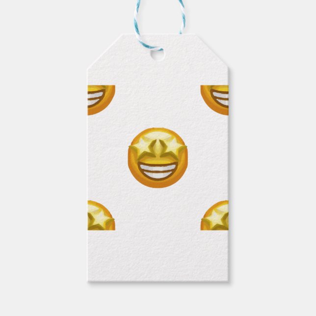Etiqueta Para Presente estrela de olhos emoji (Frente)