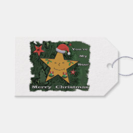 Etiqueta Para Presente Estrela de pão de Natal feliz