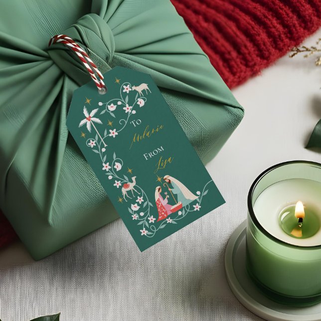 Etiqueta Para Presente Estrela Natal Da Natividade Religiosa De Belém (Christmas Religious Nativity Star Of Bethlehem Gift Tags)