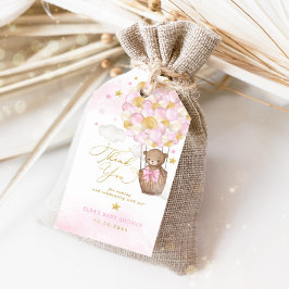 Etiqueta Para Presente Estrelas de Nuvens de Balões de Ar Quente com Urso