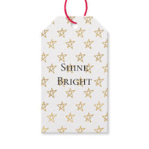 Estrelas Douradas Brancas Brilham