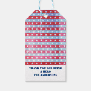 Etiqueta Para Presente Estrelas e Stripes Bandeira Americana Patriótica