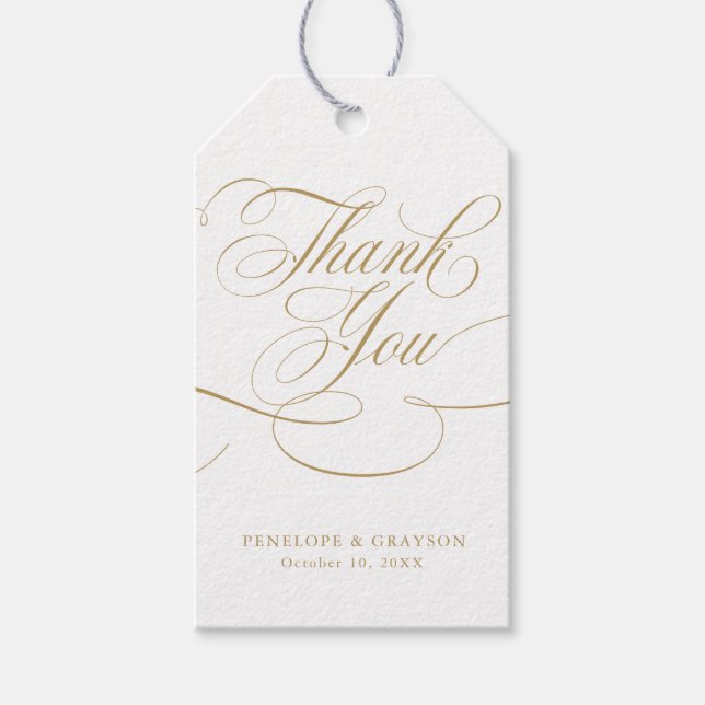 Etiqueta Para Presente Eterno de caligrafia moderna e casamento branco (Frente)