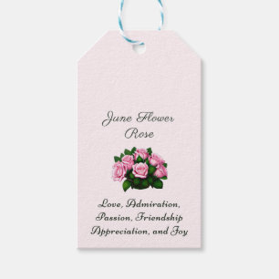 Etiqueta Para Presente Eterno Flor Rosa Floral do Mês de Nascimento de Ju