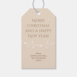 Etiqueta Para Presente Eterno - Snowflakes Pastel Ivory Gift Tags
