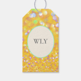 Etiqueta Para Presente Etiqueta de Presente Amarelo Confete WLY