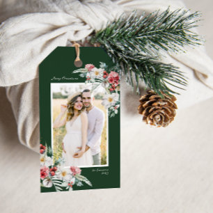 Etiqueta Para Presente Etiqueta de Presente Botânica de Natal Foto Verde