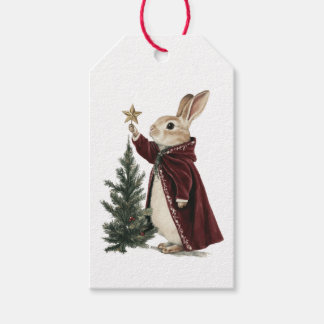 ETIQUETA PARA PRESENTE ETIQUETA DE PRESENTE COELHO E ÁRVORE DE NATAL