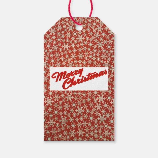 Etiqueta Para Presente Etiqueta de Presente com Flocos de Neve (Frente)