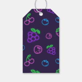 Etiqueta Para Presente Etiqueta de Presente com Padrão de Frutas Neon