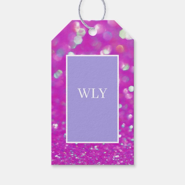 Etiqueta Para Presente Etiqueta de Presente Confete Rosa WLY (Frente)