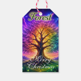 Etiqueta Para Presente Etiqueta de Presente da Árvore da Vida na Floresta