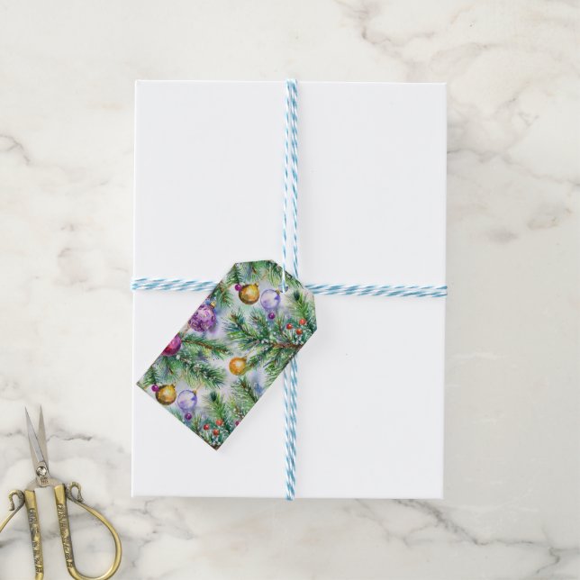 Etiqueta Para Presente Etiqueta de presente da árvore de Natal de Férias (Com cordão)