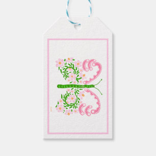 Etiqueta Para Presente Etiqueta de Presente da Borboleta Rosa primavera