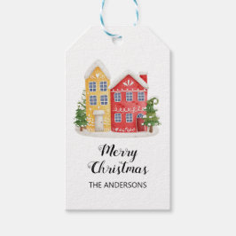 Etiqueta Para Presente Etiqueta de presente da Casa de Natal Elegante
