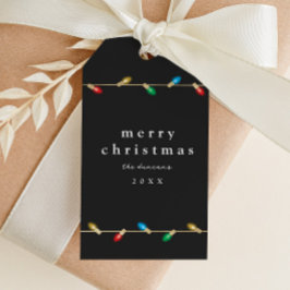 Etiqueta Para Presente Etiqueta de Presente das Luzes de Natal da Marca V