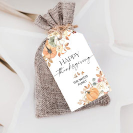 Etiqueta Para Presente Etiqueta de Presente de Ação de Graças de Abóboras