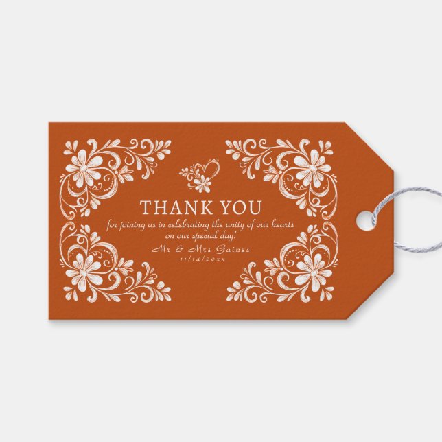 Etiqueta Para Presente Etiqueta de Presente de Agradecimento de Casamento (Frente (horizontal))
