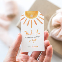 Etiqueta de presente de aniversário Boho Sun