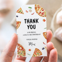 Etiqueta de Presente de Aniversário de Pizza